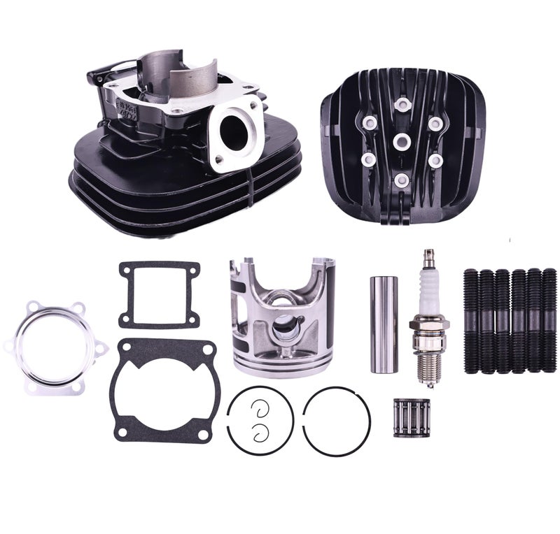 WQSING Cylinder Head Piston Ring Gasket Top End Kit Compatible with Yamaha YFS200 Blaster 200 19882006 195cc 66mm 2XJ113110200 2XJ111110000 3JM113510200